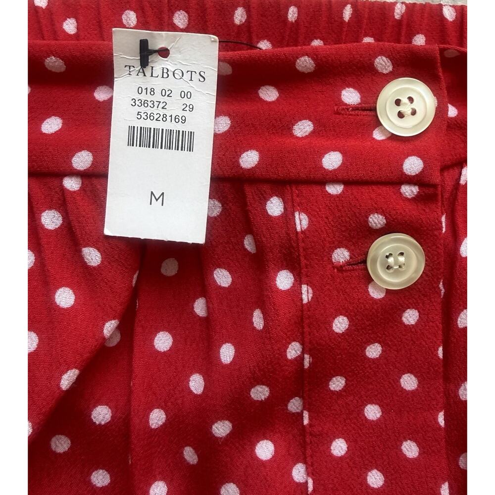Talbots NWT Tiered Button Front Polka Dot Midi Skirt Red White M Cottagecore - Picture 4 of 9